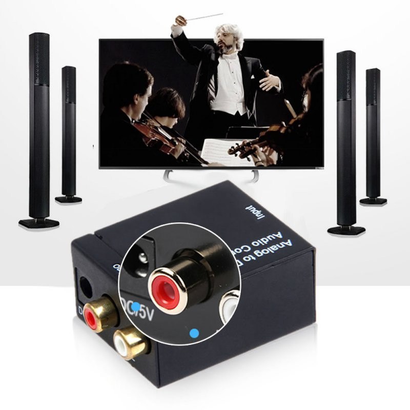 Digital to Analog Audio Converter Adapter Digital Optical Fiber Coaxial RCA Toslink Signal to Analog Audio Converter RCA for DVD - Image 3