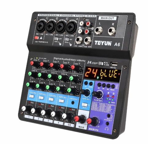 Professional 6-channel Mixer Live Sound Card All-in-one Multi-function Mobile Phone Computer Effect Device - Image 3