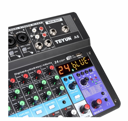 Professional 6-channel Mixer Live Sound Card All-in-one Multi-function Mobile Phone Computer Effect Device - Image 2