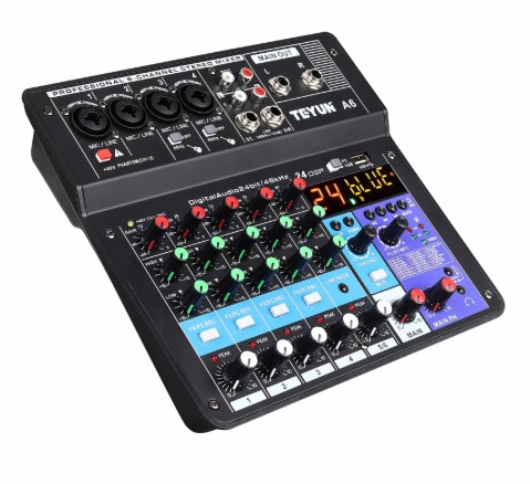 Professional 6-channel Mixer Live Sound Card All-in-one Multi-function Mobile Phone Computer Effect Device - Image 4