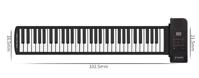 Hand roll piano 61 key folding piano thickening hand feel portable roll piano beginner keyboard - Image 2