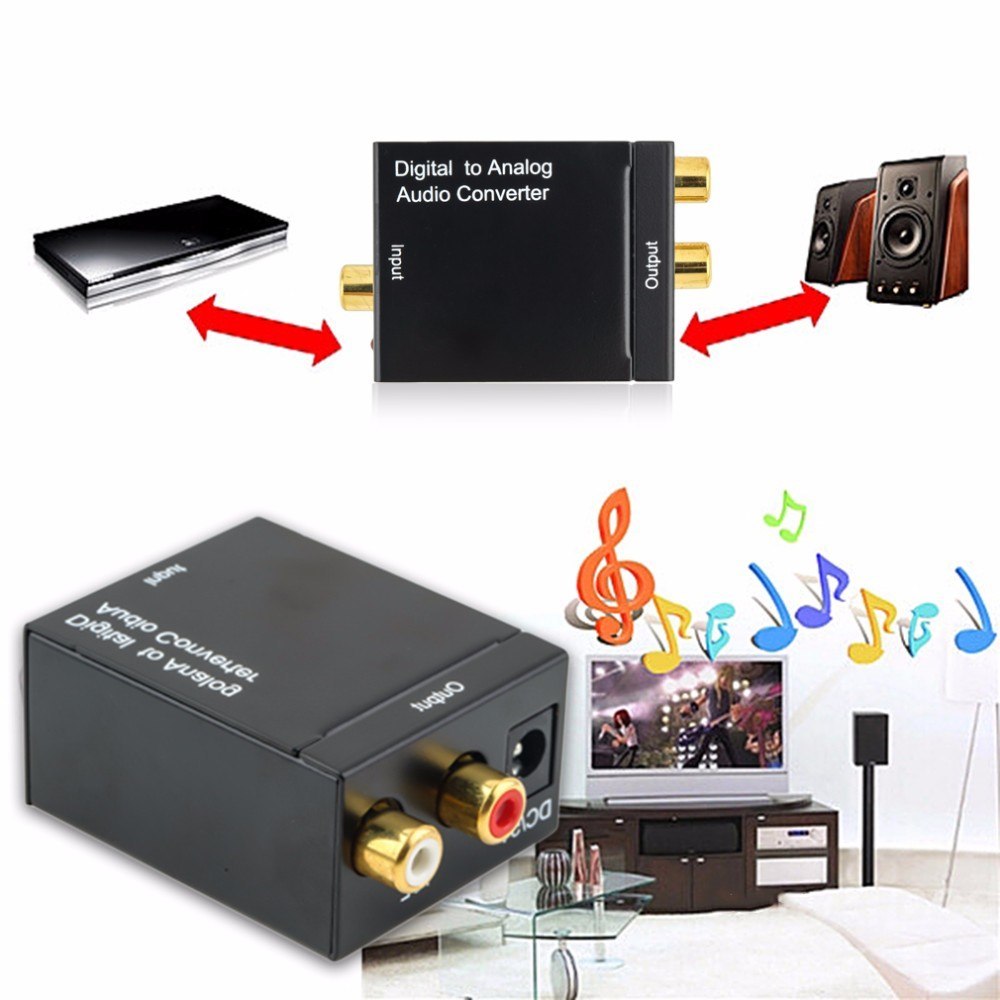 Digital to Analog Audio Converter Adapter Digital Optical Fiber Coaxial RCA Toslink Signal to Analog Audio Converter RCA for DVD - Image 2